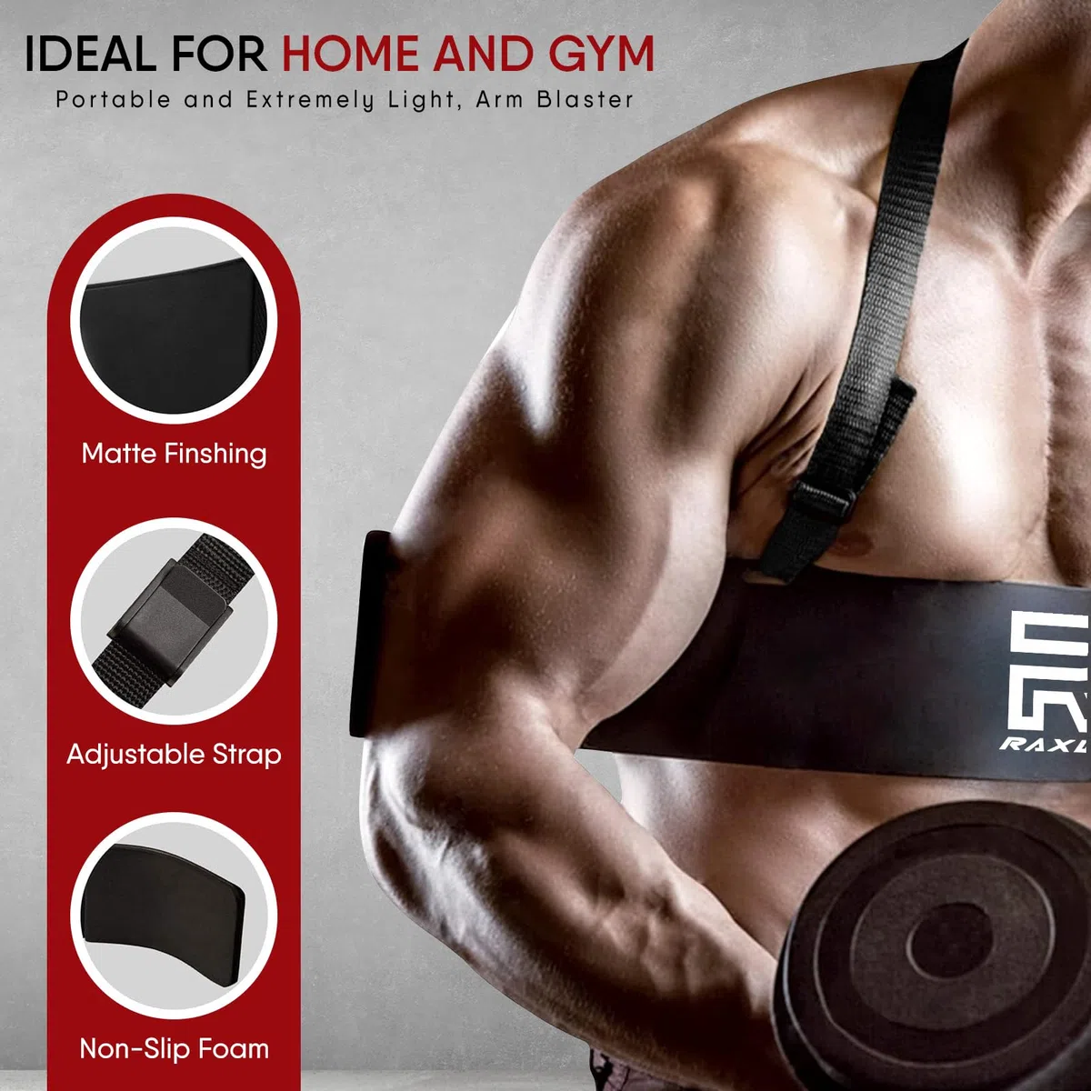 Arm Blaster, Bicep Blaster, Aislador de Brazo y Bíceps, Levantamiento de Pesas, Bicep Isolater Trainer, Accesorio para GimnasioArm Blaster, Bicep Blaster, Aislador de Brazo y Bíceps, Levantamiento de