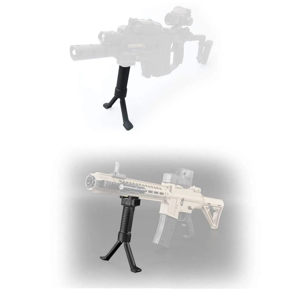 OTraki Bipode para Rifle 20mm Grip Bípodes Mount 2 en 1 Plegable Universal Bípode para Pistola de Aire Rifle para Armas de Caza, Multiángulo, Negro