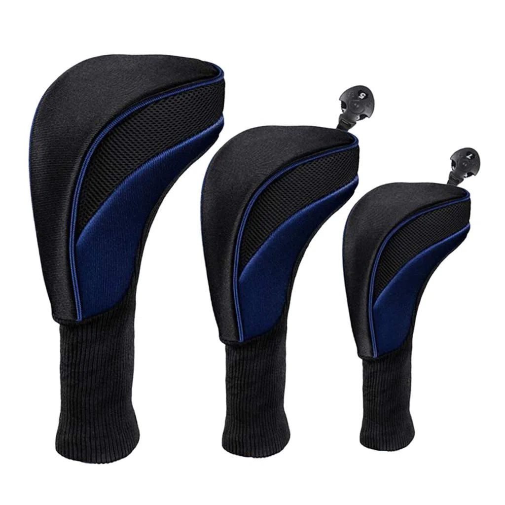 3pcs Golf Wood Top Long Neck 400cc Driver Headcover Proteger