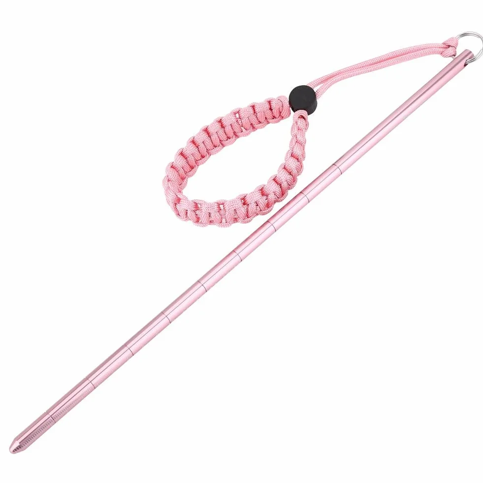 Keep Diving Vara de Buceo de aleación de Aluminio con Puntero y cordón de paracaídas - Resistente, 34 cm de Longitud, para buceadores - Atractivo diseño en Rosa