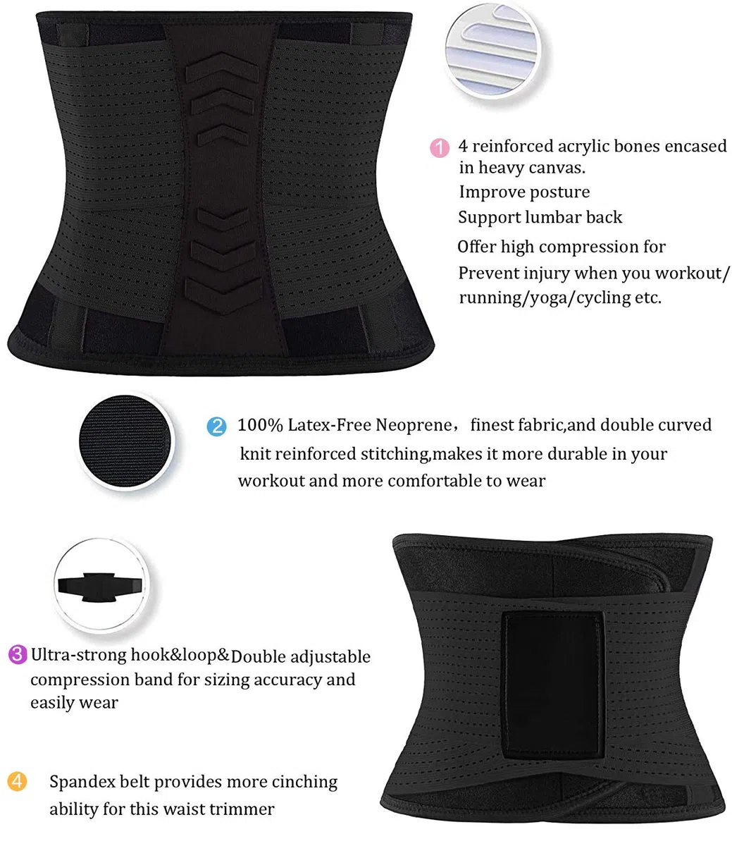 YIANNA Faja Reductora Mujer Abdominal Lumbar Fajas Reductoras Abdomen Adjustable para Deporte Fitness Postparto