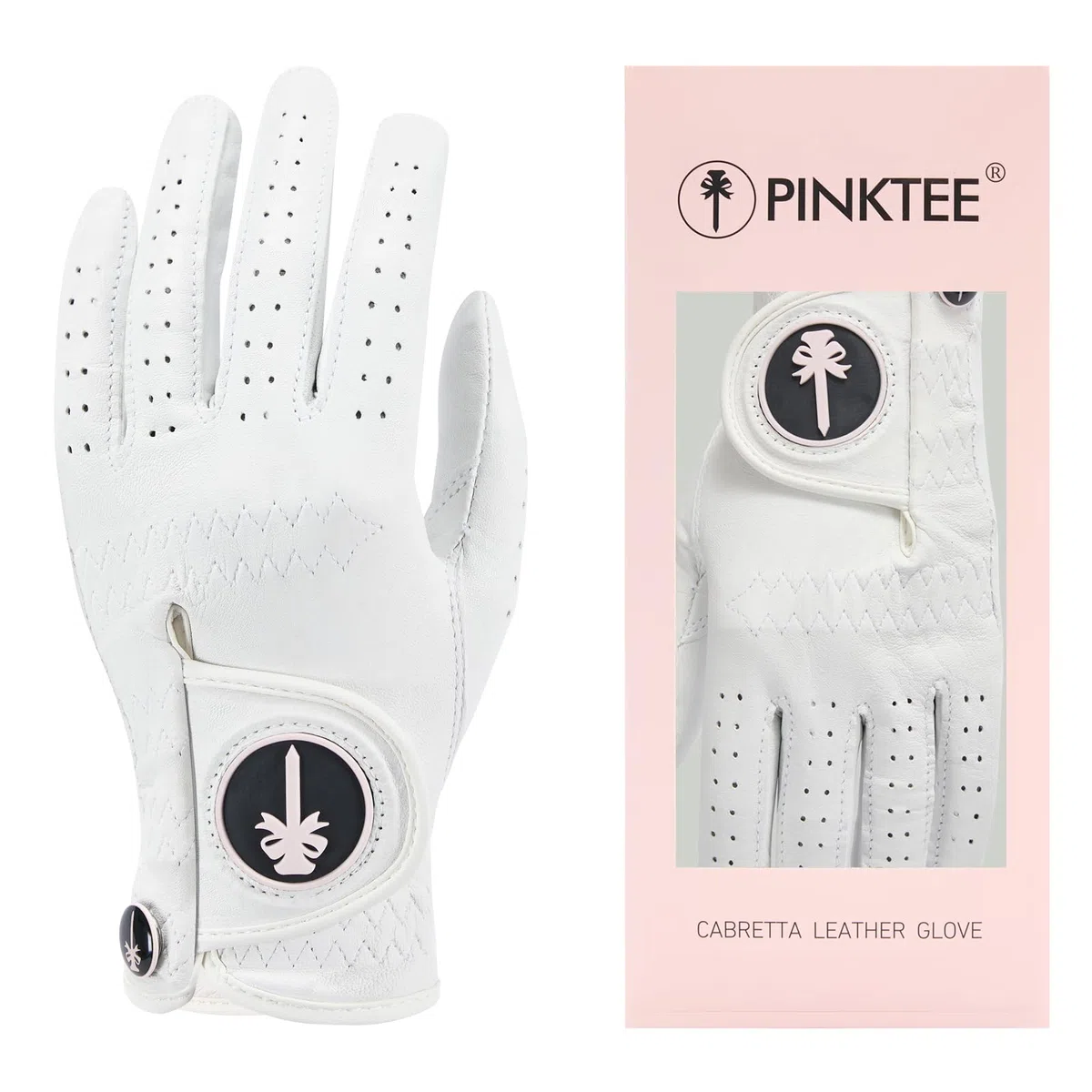 Guantes de golf para mujer, guantes de golf, 1 pieza, piel Cabretta, mango de piel blanca y rosa, con mano izquierda, ajuste cómodo, talla S, M, L