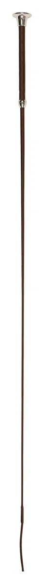 Covalliero Fusta de Doma, Fusta de Montar, marrón, 110 cm, para Jinetes, Mango de Fibra de Vidrio, Mango de Cuero sintético Suave