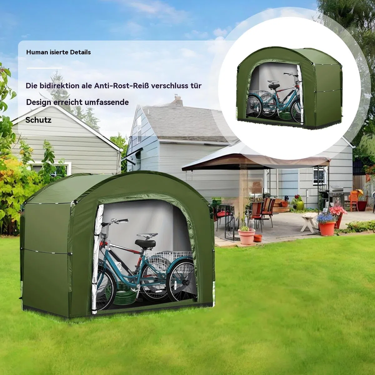 Tienda De Almacenamiento Para Bicicletas Cobertizo Organizador Impermeable | Accesorios De Guardado Para Equipo De Césped, Piscina, Jardín Y Camping
