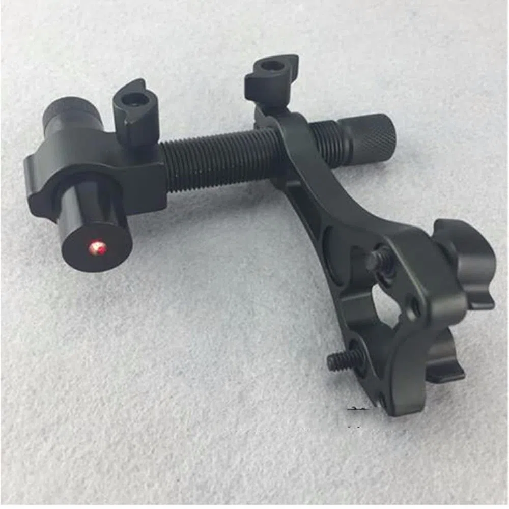 Arco Compuesto Miras Laser Aluminio Centro de Tiro con Arco Alineador Láser con 360 Grados Cabeza y Cuerpo Giratorios, Caza y Práctica de Tiro Accesorios de Arco