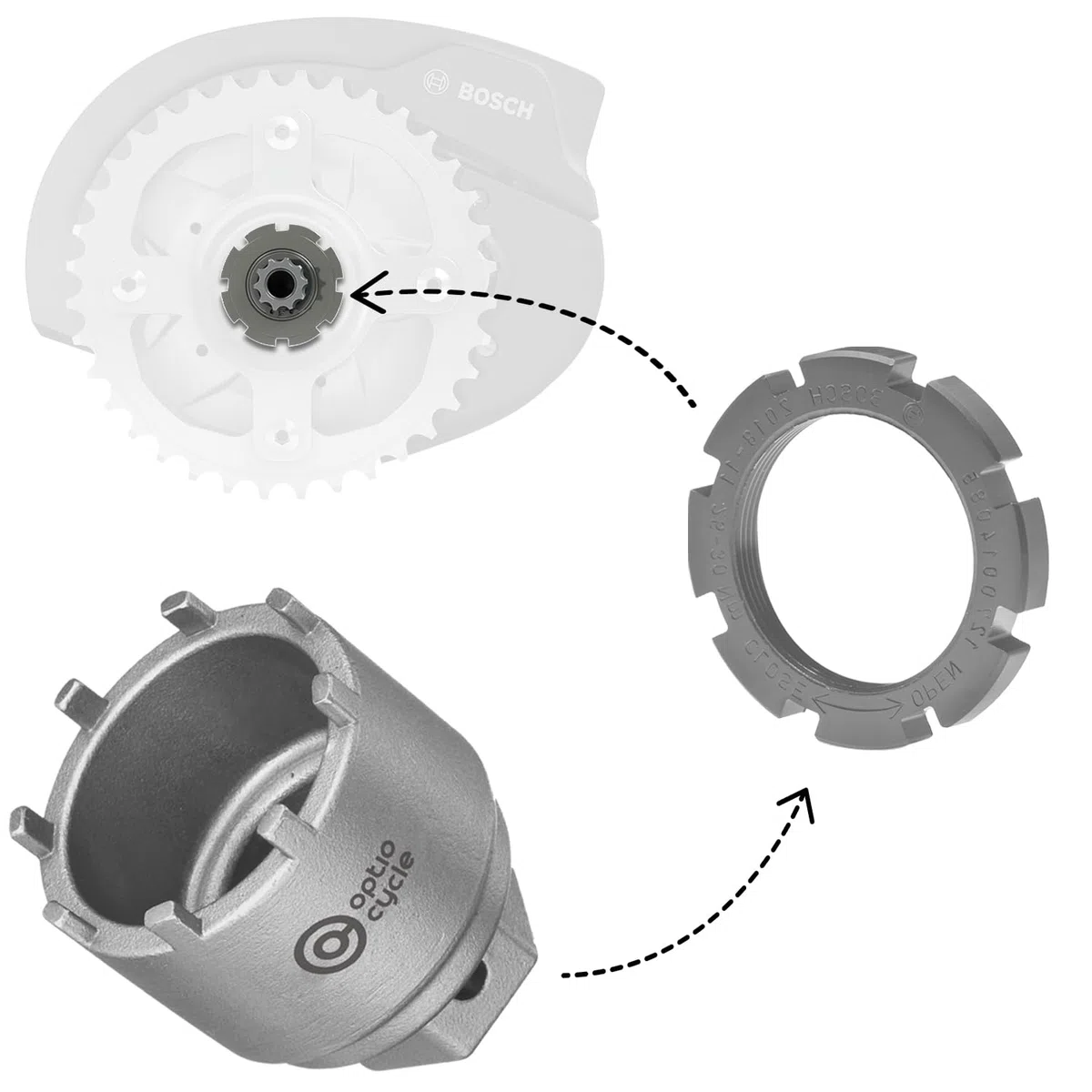 Llave Eje Pedalier para Bosch Gen 3/4/5 - Herramienta Centerlock y Extractor Plato Bosch Gen 4 | Desmontar Eje Pedalier y Mantenimiento de Bicicletas Eléctricas