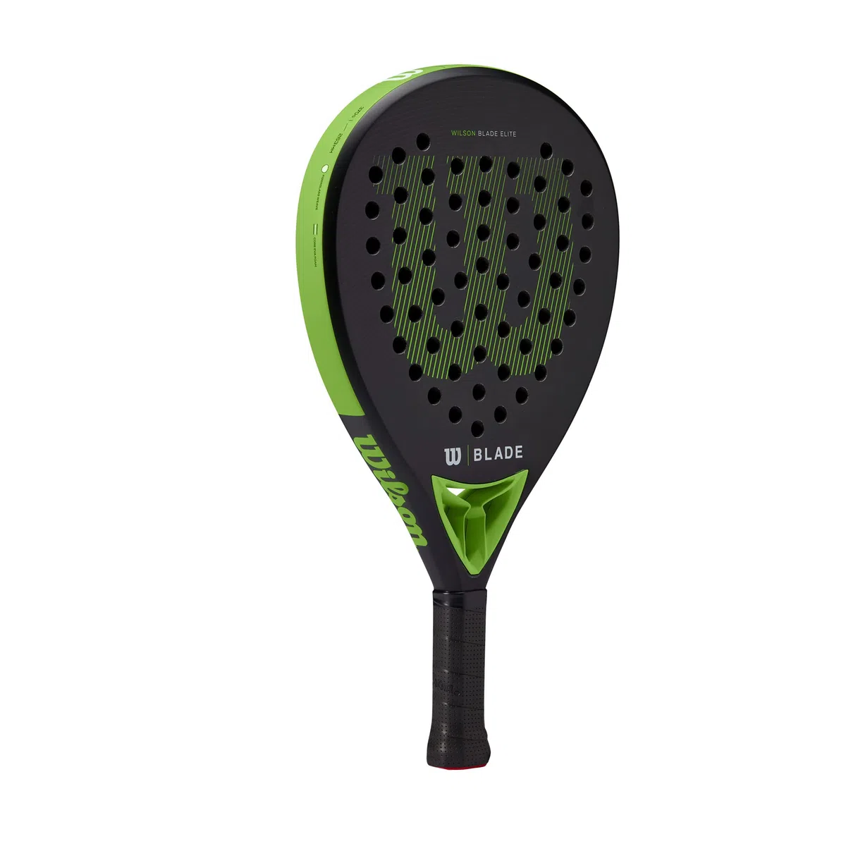 Wilson Pala de Pádel Blade Elite v2, Compuesto de Fibra de Vidrio y Carbono/EVA, 365 g, Tamaño de Cabeza 510 cm², Negro/Rojo/Verde neón