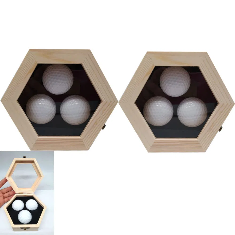 Estuche para exhibición de pelotas de golf, agujero en uno, para exhibición y colección de pelotas de golf, soporte de pared (madera)