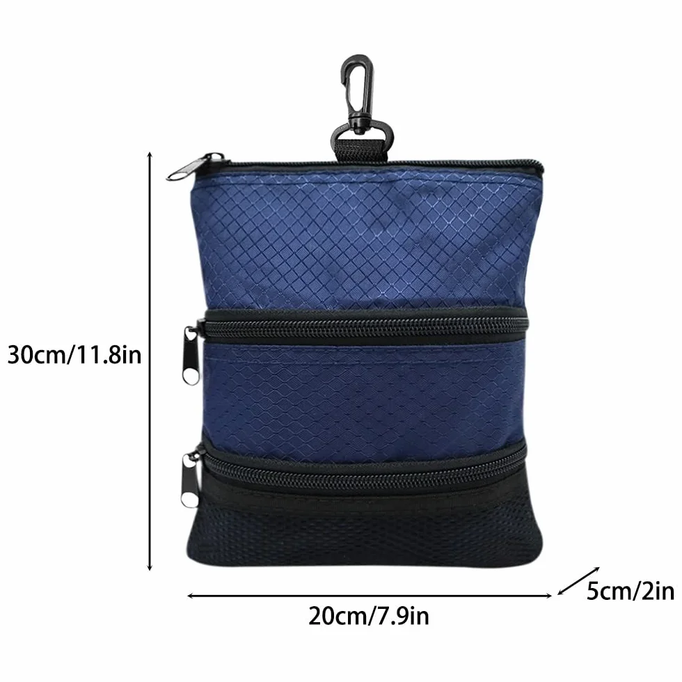 MiOYOOW Bolsa de golf, bolsa portátil de almacenamiento de golf con cremallera con gancho de plástico y cremallera de 3 capas para hombre y mujer