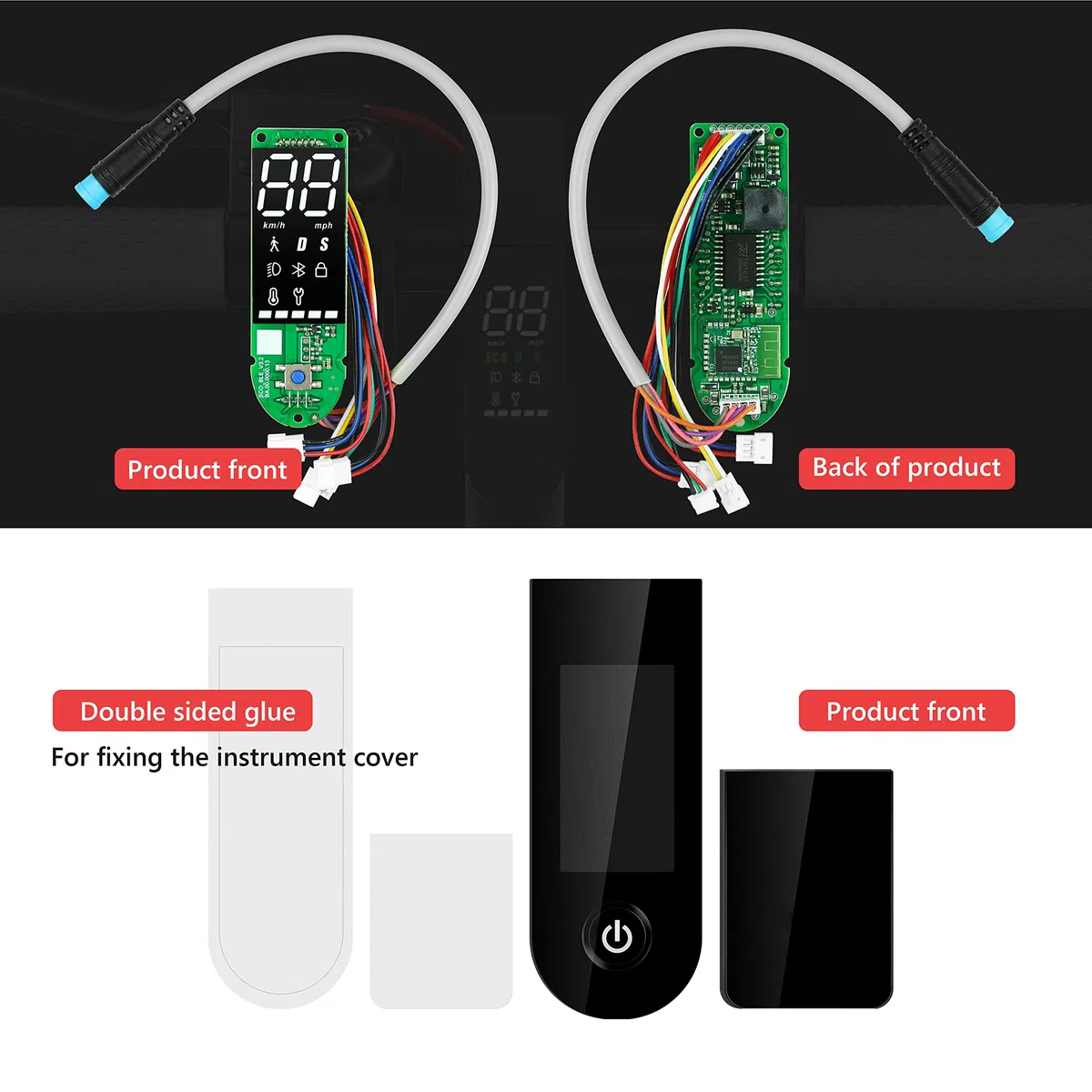Tableau de Bord BLE électrique Scooter Tableau de Bord Avec écran LED pour Trottinette électrique Xiaomi M365Pro Pro2 - Version