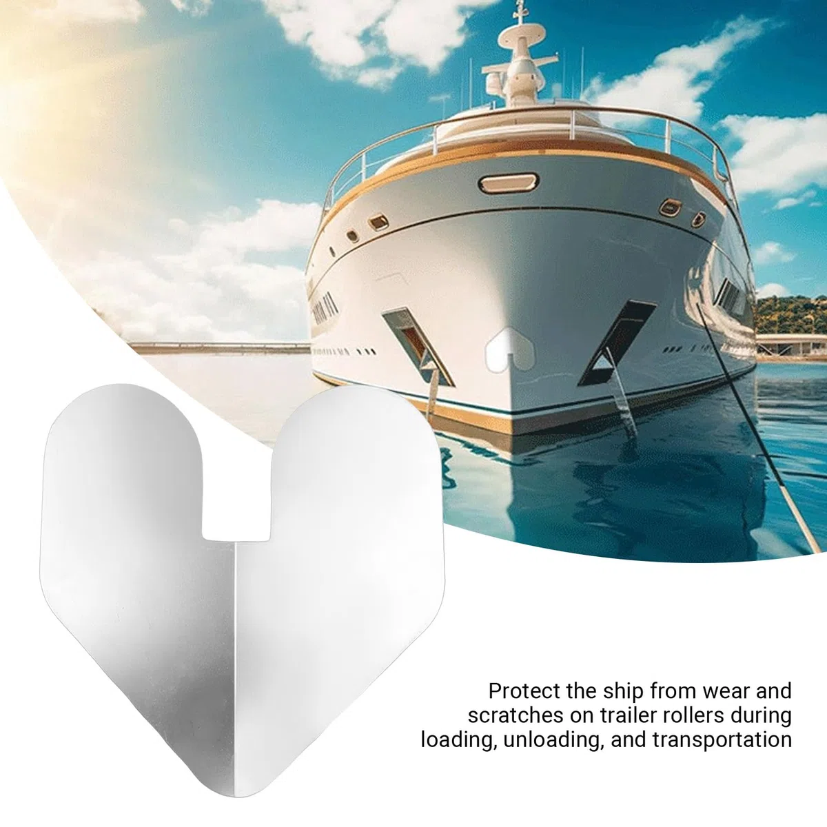 2 Protectores de Proa para Barco, Protector de Proa con Muescas de Acero Inoxidable con Pegatina Autoadhesiva, Antioxidación para Remolque de Barco, Bordes Lisos Pulidos de