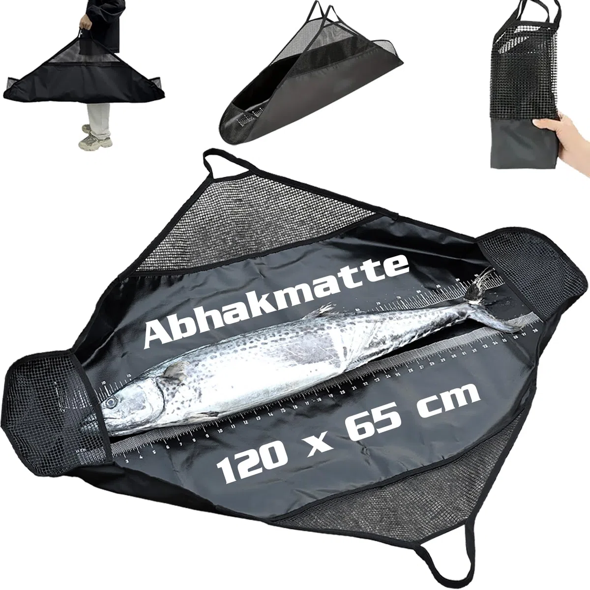 Bolsas de Pesca Plegables,Bolsas de Pesaje de Pesca,120x65cm,con Cinta Métrica de Pesca, Impermeables con PVC,Adecuadas para Lubinas,Carpas,Bagres