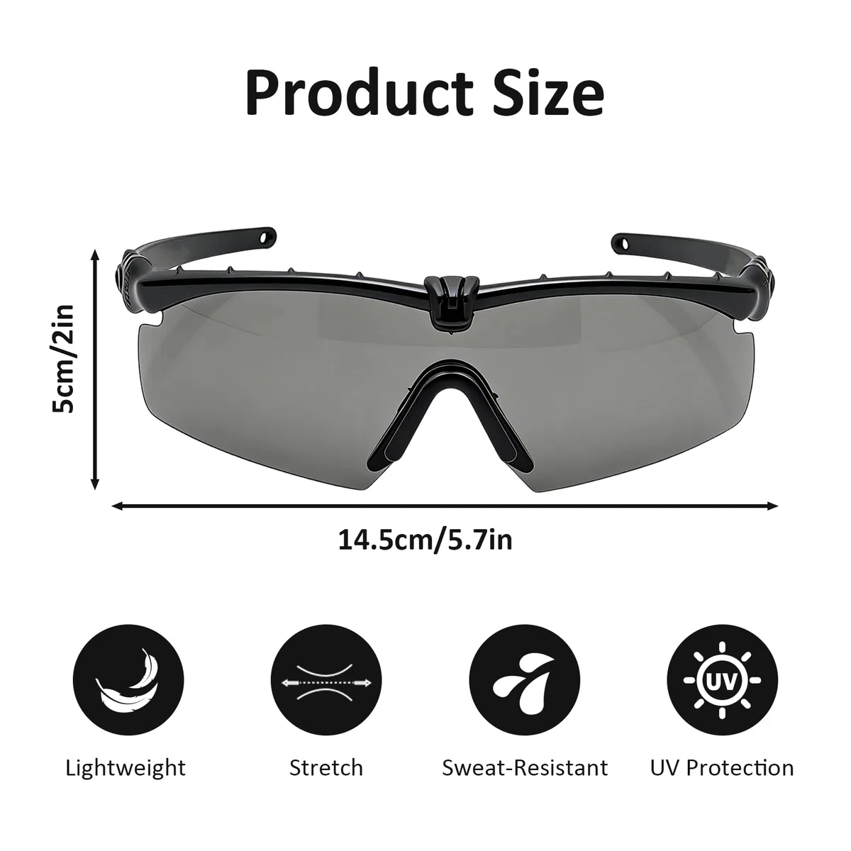 Gafas Antiviento Anti Arena con 2 Antivaho Intercambiables Anti Impacto Protección Ocular Tiro Correr Ciclismo Esquí(Negro)