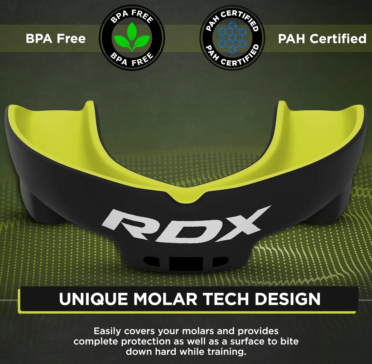 RDX Bucales Protectores, Bucales Unisex Boxeo MMA Deportes de Contacto Entrenamiento Muay Thai, Karate Kickboxing Hockey, con un Estuche de Almacenamiento Completo, Adultos Mayores de 12 Años