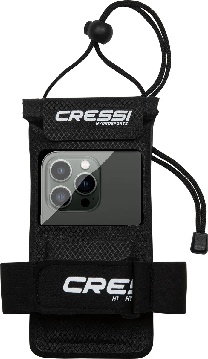Cressi Float Floating Dry Phone Case Funda Impermeable y Flotante para Dispositivos con Pantallas de hasta 6 Pulgadas y 200 g, Unisex Adulto, Negro, 15 cm