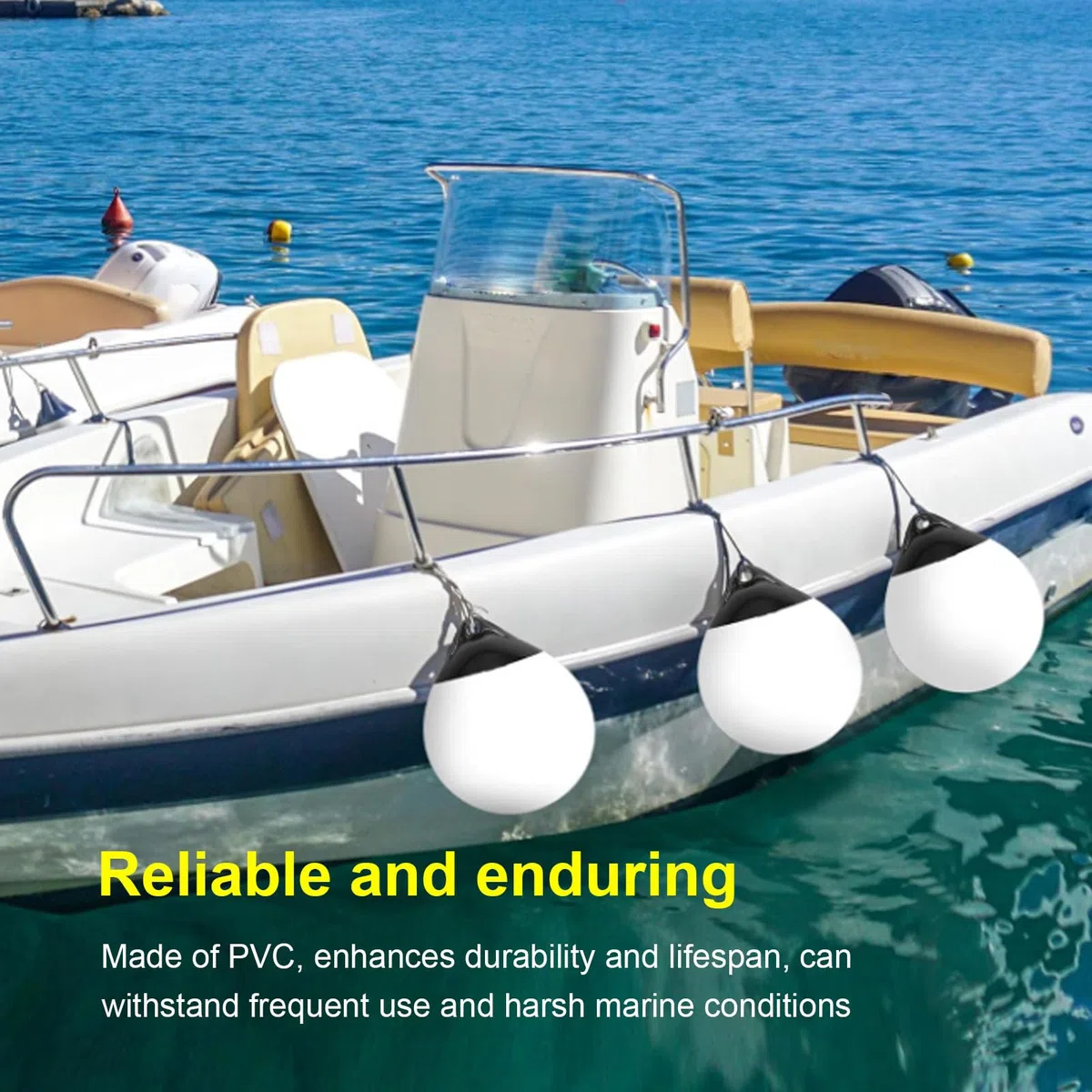 Parachoques de barco, acoplamiento de PVC, parachoques grande, bola redonda inflable, boyas grandes para barcos, parachoques para yates, barcos, veleros