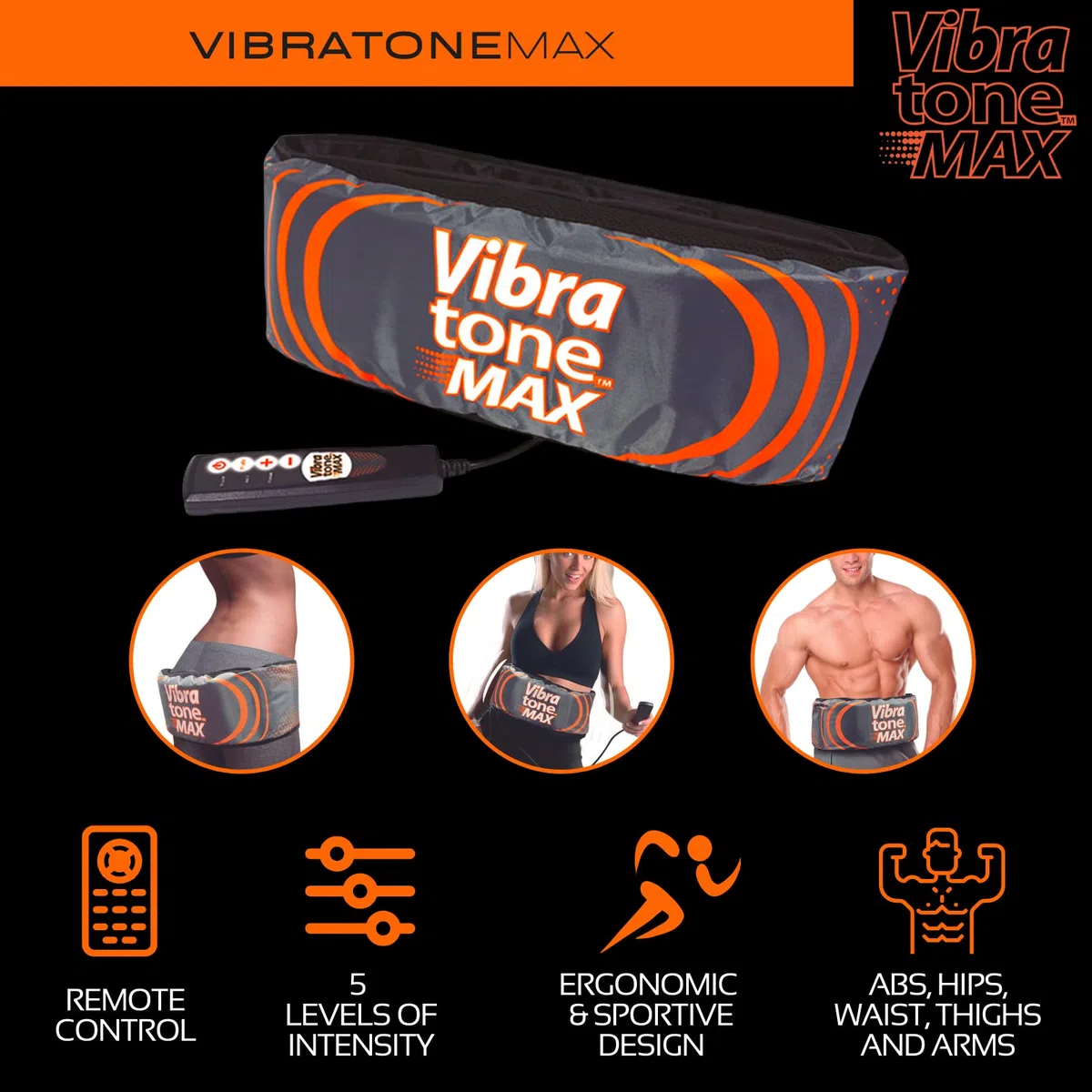 Cinturón Abdominal vibración – Tonifique Sus Abdominales, oblicuos, Caderas, Cintura, glúteos y Muslos.