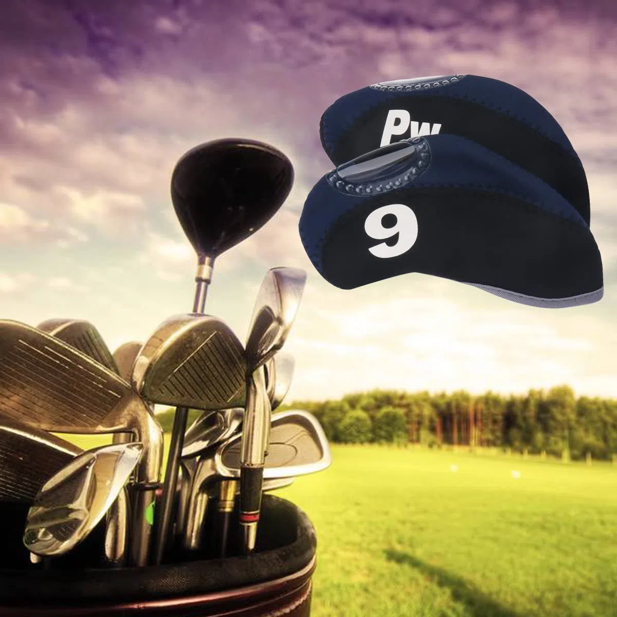 SEACLOUD Juego de cubiertas de hierro de golf con etiqueta de número para Club Elasticity Protable Selections 10 unids/lote