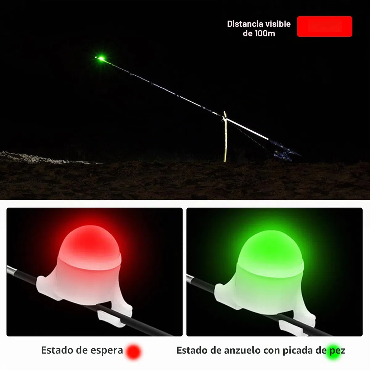 Vegena 10 indicadores electrónicos de picada de pesca con indicador luminoso LED, alarma de mordida para pesca