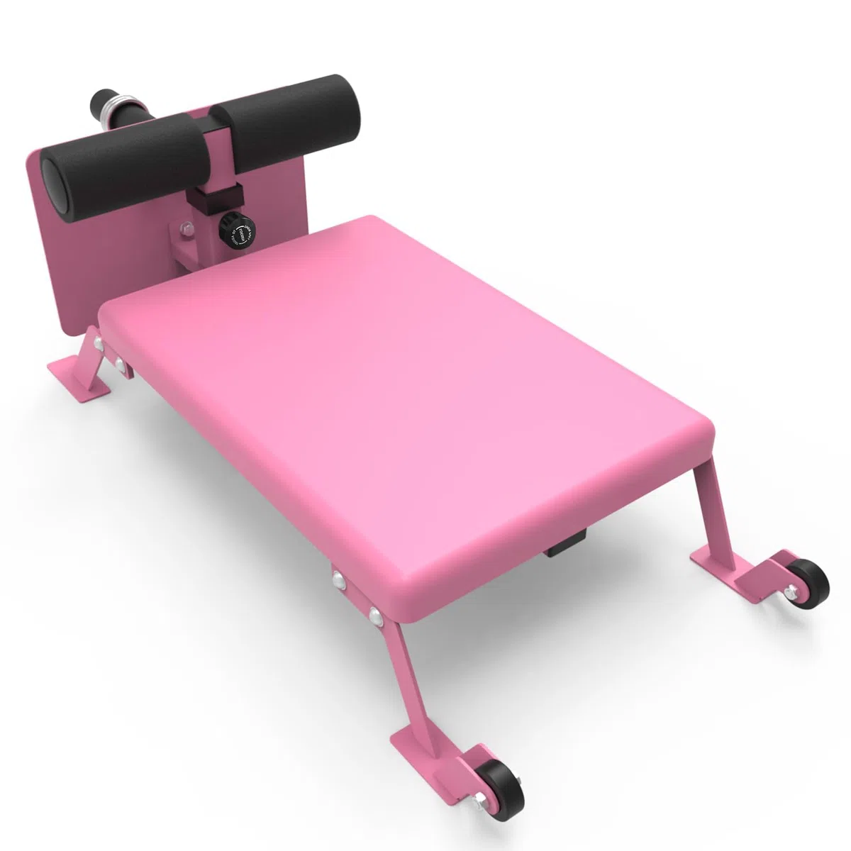 Banco de curl nórdico ajustable, Nordic Hamstring Trainer Heavy Duty, banco nórdico con marco de acero, ruedas y acolchado grueso, soporta hasta 204 kg, para discos de pesas de 25 mm y 50 mm, gimnasio