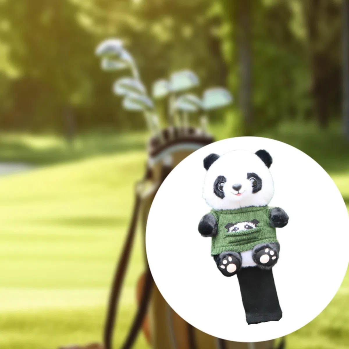 Perfeclan Funda para Cabeza de Palo de Golf de Peluche, cómoda Funda Protectora con Forma de Panda, protección para el Eje de Palo de Golf con Forma de Animal