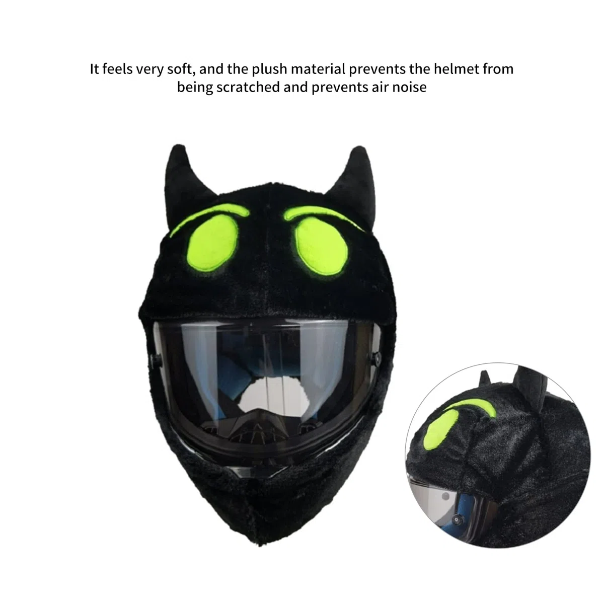 Towwoo Funda para Casco De Motocicleta, Funda Protectora para Casco De Moto Divertida, Equipo De Montar Al Aire Libre para Cascos Completos Hombres Y Mujeres Negro