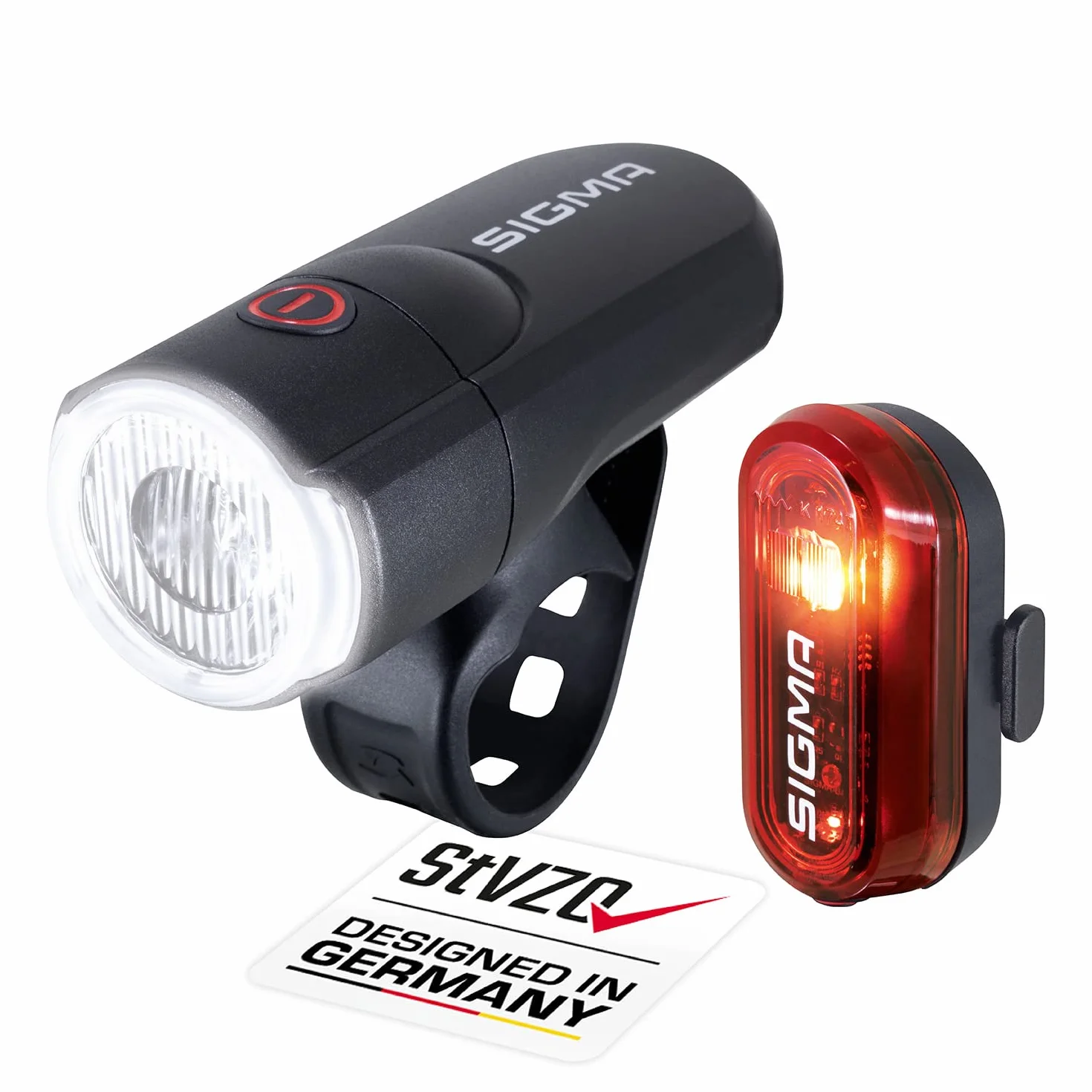 SIGMA Aura 30 & Curve | Kit de Luces de Bicicleta a Pilas | Montaje sin Herramientas | Protección antisalpicaduras | Luces de Bicicleta Delanteras + traseras