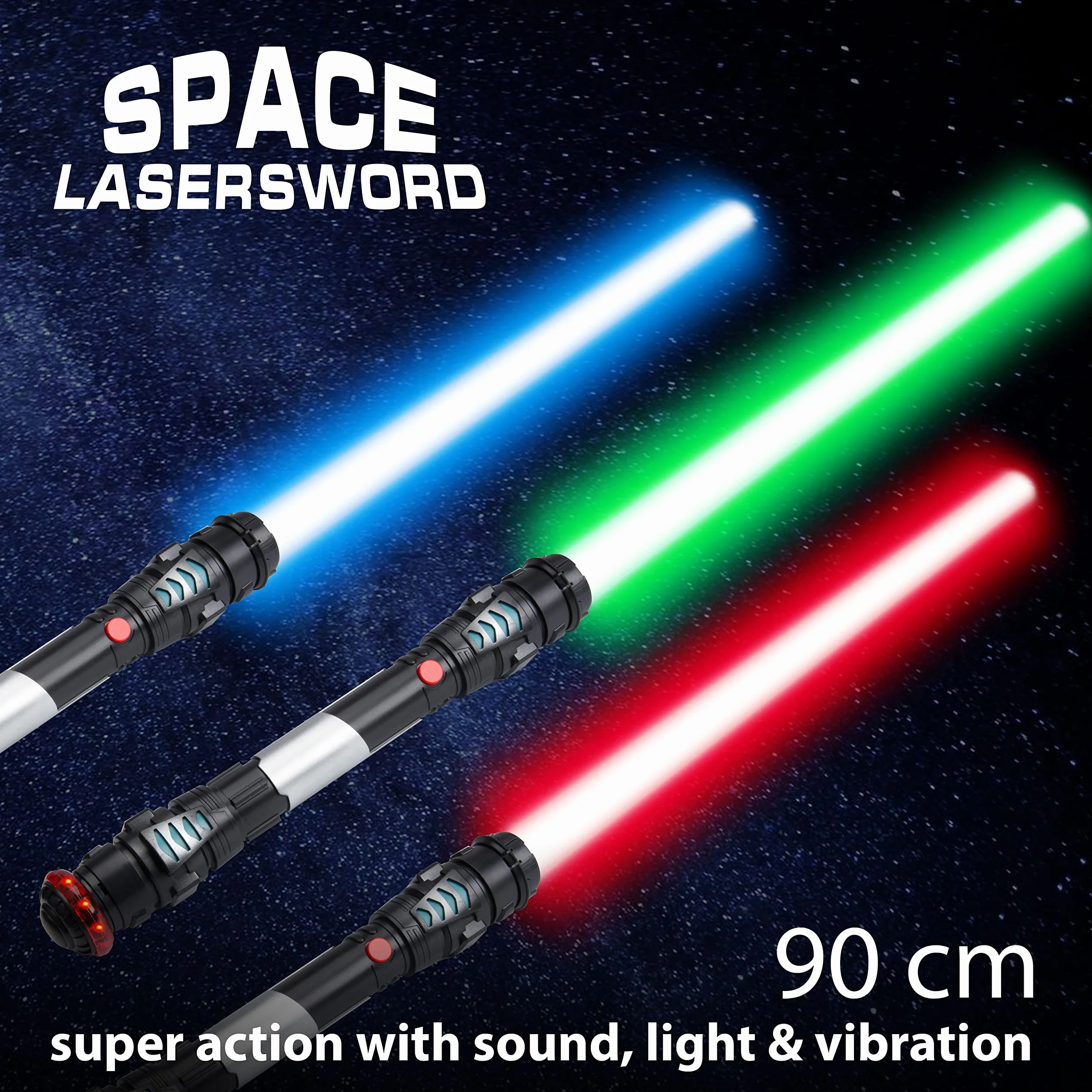 GOODS+GADGETS Espada láser Lightsaber Espada láser de 108 cm con luz, Sonido y vibración. (Rojo)