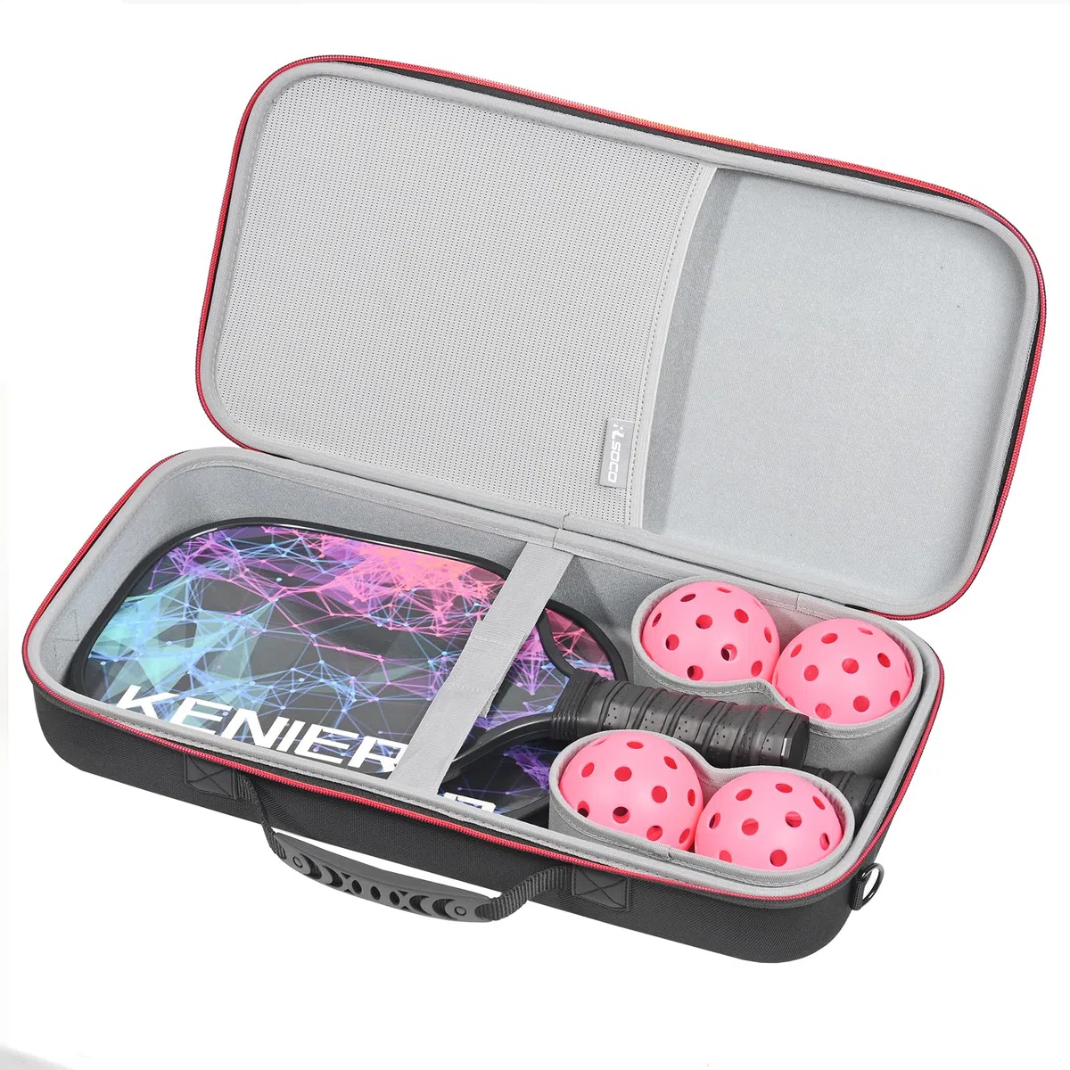 RLSOCO Funda para Palas de Pickleball,Apto para 2 Palas y 4 Pelotas (Sólo Funda)