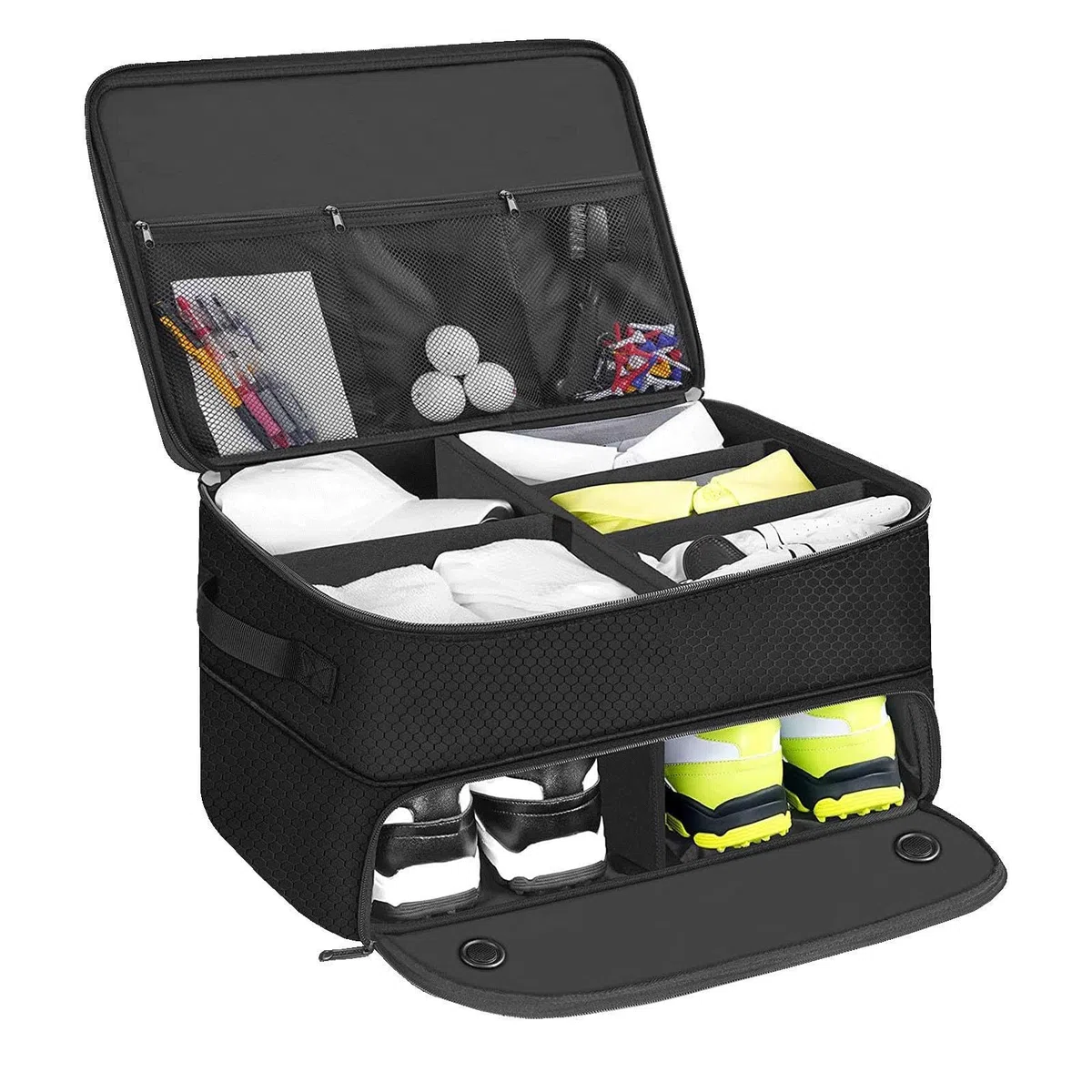 Organizador de Baúl de Golf, Organizador de Zapatos para Casillero de Equipo de Golf, Bolsa de Baúl de Golf con Compartimento Separado, Bolsa de Accesorios de Golf para Baúl Al Aire Libre