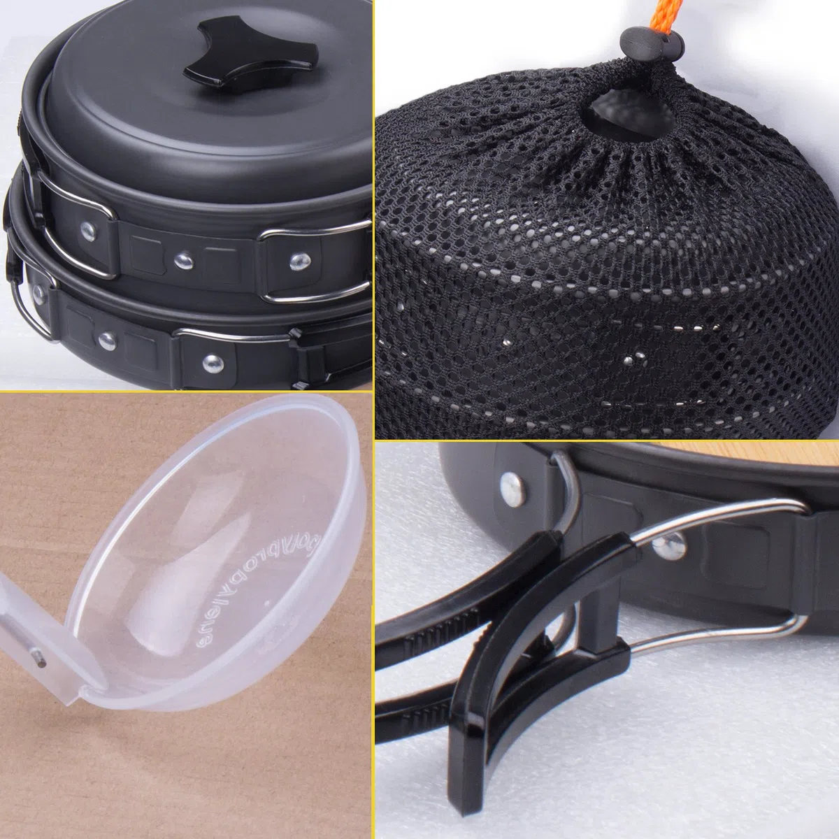 Utensilios Cocina Camping, Set Cocina Camping para Excursión, Acampada, Senderismo, Adecuado para 1-2 Personas
