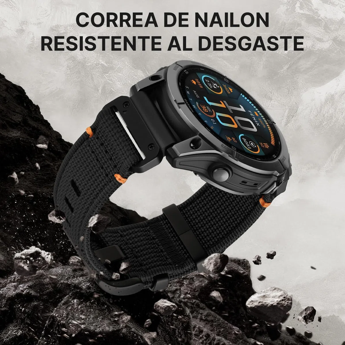 Bandletic 22mm 26mm Correa Compatible con Garmin Fenix 8 47mm/51mm, para Fenix 7/6/5/3, Correa Nailon para Epix/Forerunner/Instinct/Enduro/Tactix/Descent/Quatix/Tactical/Tide/Solar