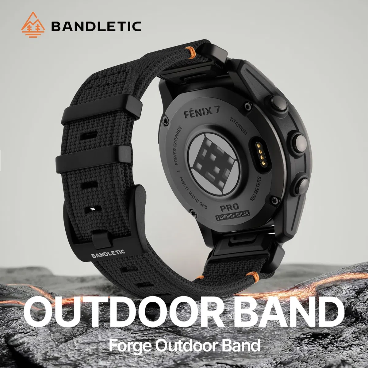 Bandletic 22mm 26mm Correa Compatible con Garmin Fenix 8 47mm/51mm, para Fenix 7/6/5/3, Correa Nailon para Epix/Forerunner/Instinct/Enduro/Tactix/Descent/Quatix/Tactical/Tide/Solar