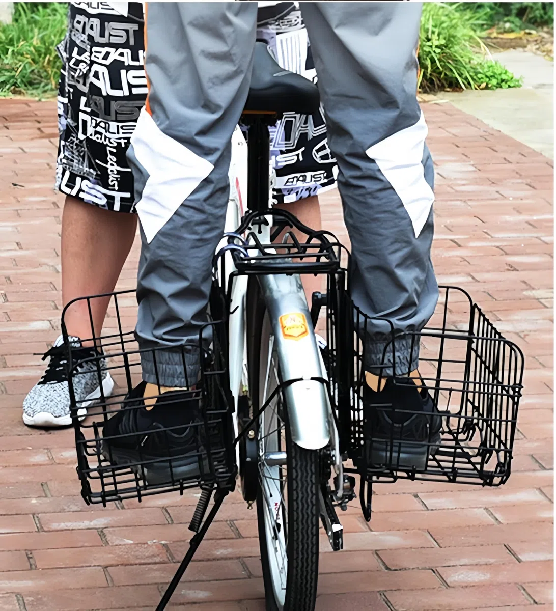 Cesta Plegable para Bicicleta – Cesta Colgante Delantera y Trasera, Marco de Almacenamiento de liberación rápida para Manillar de Bicicleta y portaequipajes Trasero