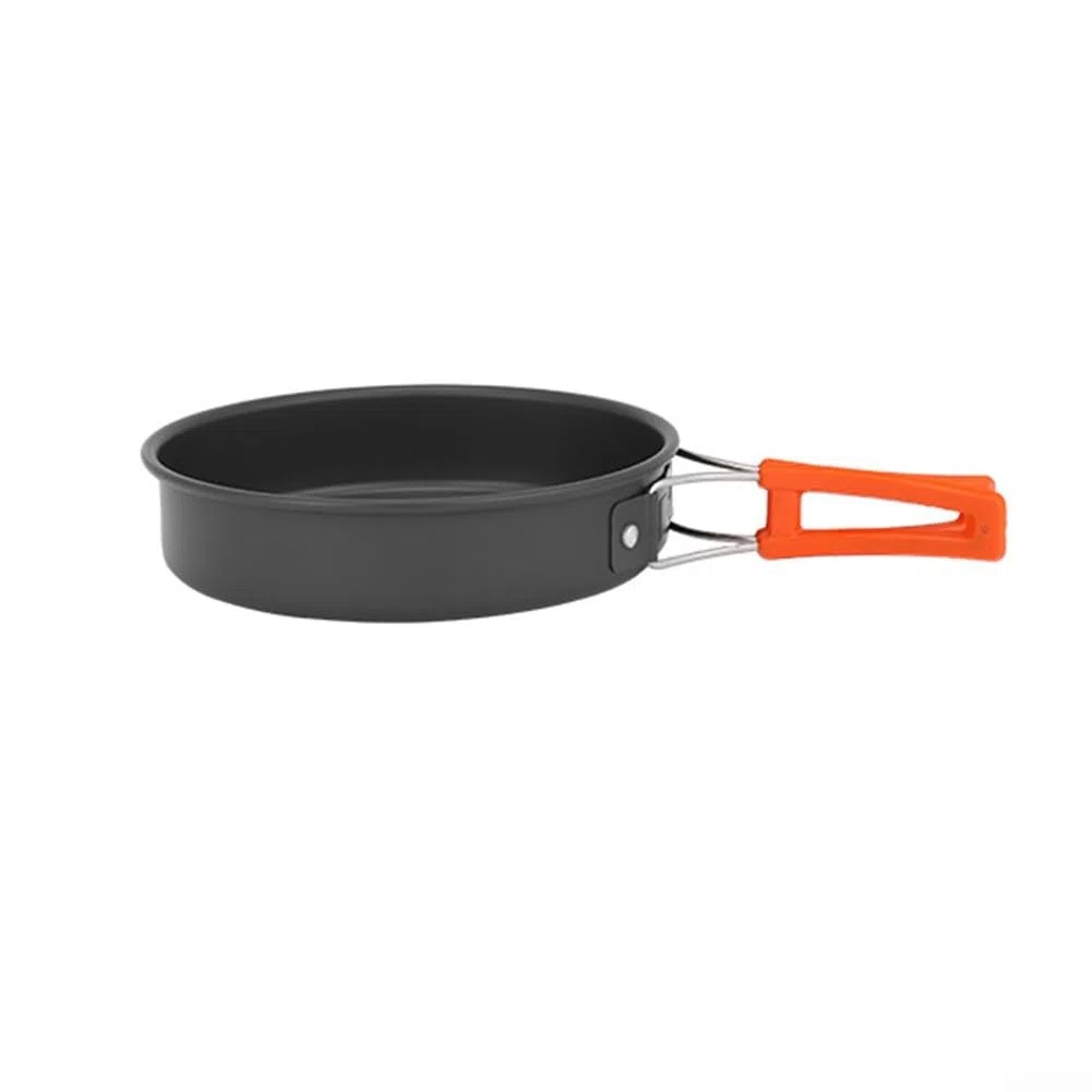 Sartén ligera para camping, olla antiadherente con mango plegable para acampar al aire libre picnic (grande)