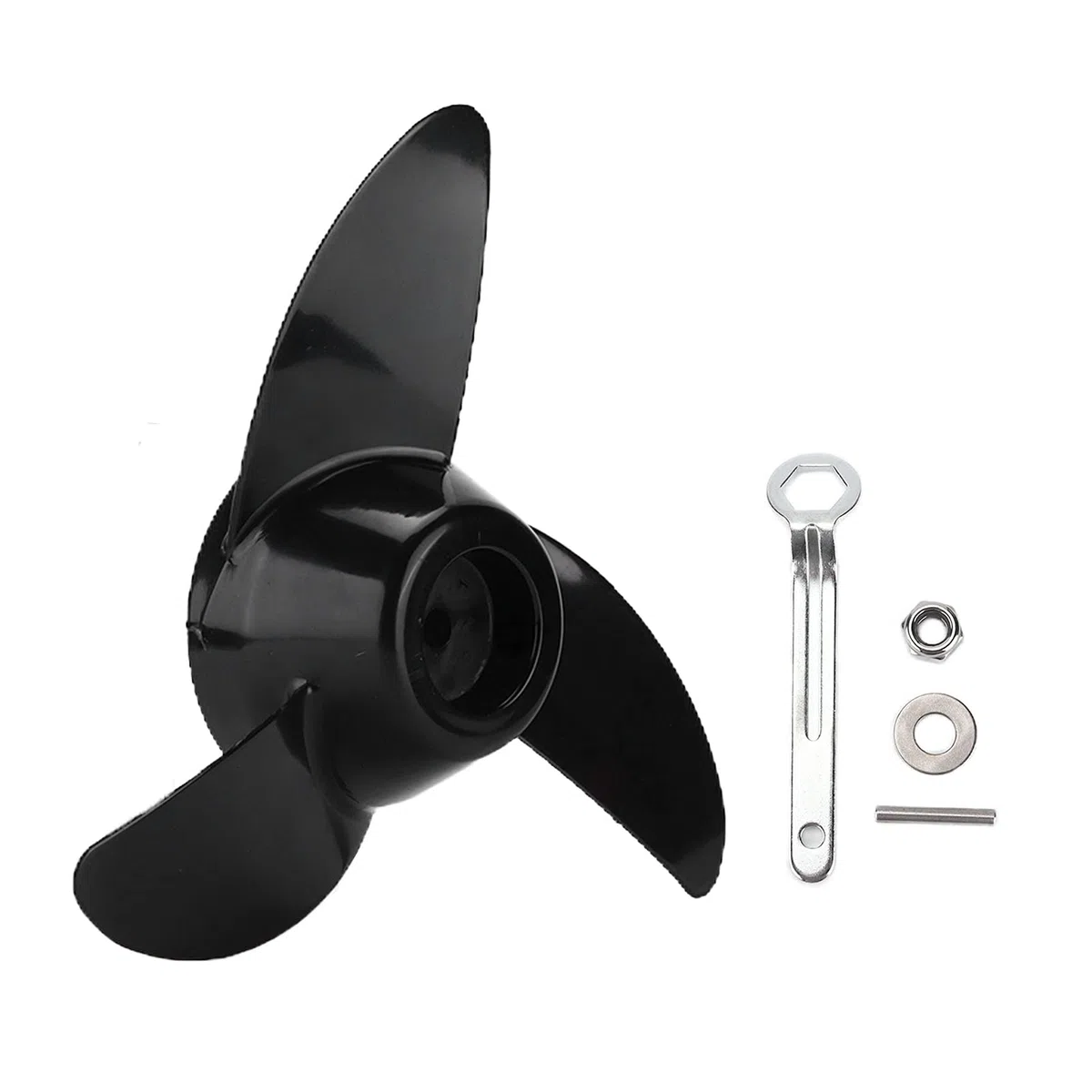 Reemplazo de Hélice Marina de 3 Palas Accesorio de Repuesto de Hélice Apto para Motores Fuera de Borda de 50 Lb, 60 Lb, 68 Lb, 88 Lb, 12 V, 24 V.