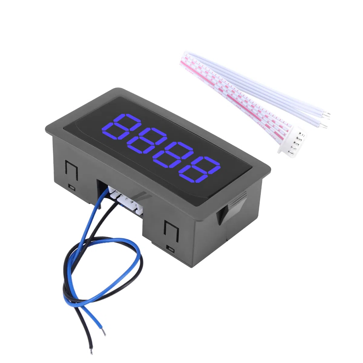 Medidor de Contador de Panel, Contador de Arriba/Abajo de LED, Pantalla Digital LED DC 4 Dígitos 0-9999 Arriba/Abajo Más/Menos Contadores Electrónicos con Cable