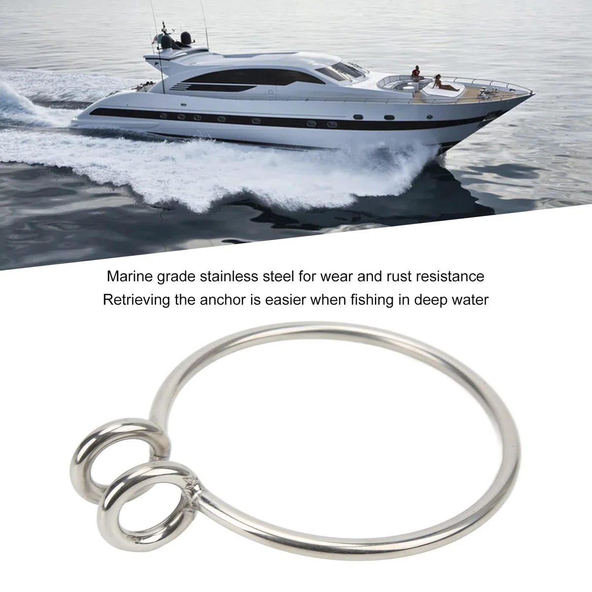 Anillo de recuperación de ancla, anillo de recuperación de ancla marina de acero inoxidable soldado para pesca en barco