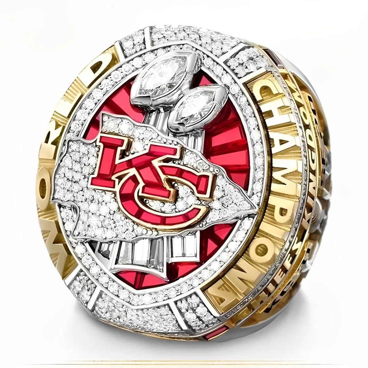 Ring de Campeonato del Super Bowl de Chiefs, réplica de Anillo de Campeonato de la NFL KC Conjunto de coleccionables de fútbol de Recuerdo de KC Mejor Regalo para Amigos Football fanáticos,12#