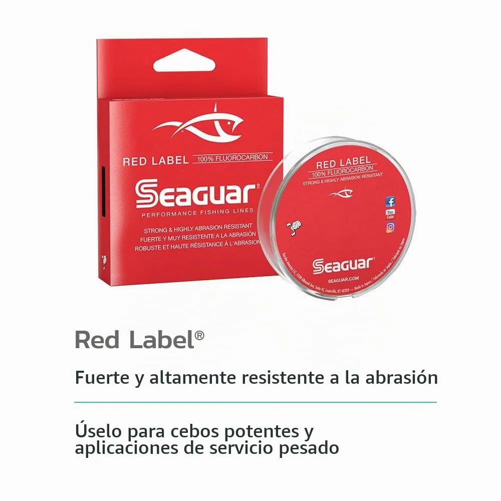 Seaguar Red Label - Línea de Pesca de fluorocarbono de 1000 Yardas