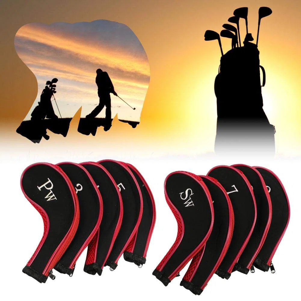 Fundas para Palos de Golf, Diseño Impermeable y Duradero en Neopreno, Cubiertas Premium 10 Piezas para Práctica Entrenamiento y Protección de Golfistas