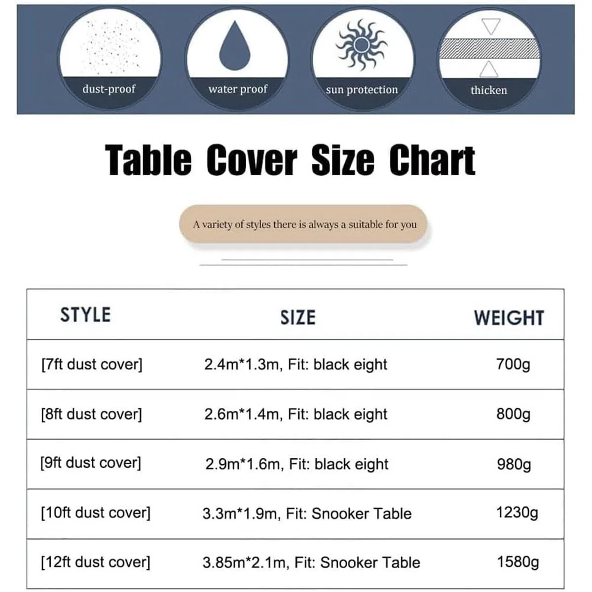 Funda para Mesa De Billar, Impermeable De 7/8/9/10/12 Pies Ligera, Cubierta De Billar Americano, Impermeable Y Protección UV, para Mesa De Billar Y Billar (Size : 10ft)