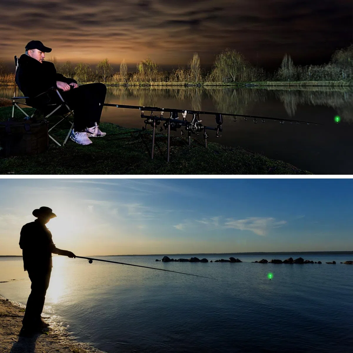 8 unidades de luces LED para pesca nocturna, luces de punta de caña de pescar LED, poses de pesca, cargadores de pesca nocturnos, poses de pesca nocturna, flotadores de pesca nocturnos, para lago, río