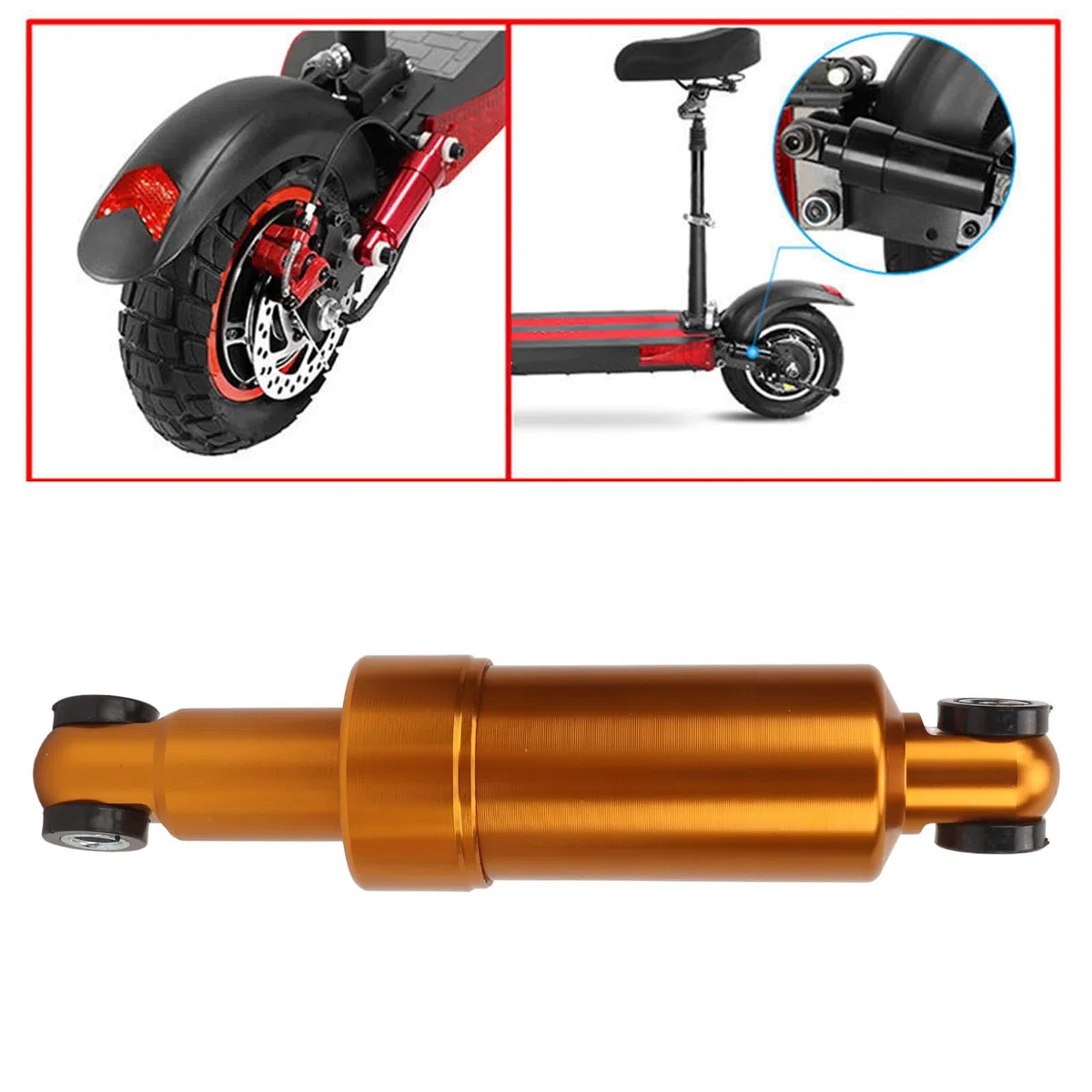 Amortiguador de Bicicleta eléctrica, Amortiguador Trasero de Scooter de 150 mm Amortiguador de Aluminio de 750 LB para Bicicletas eléctricas de Scooter Plegables
