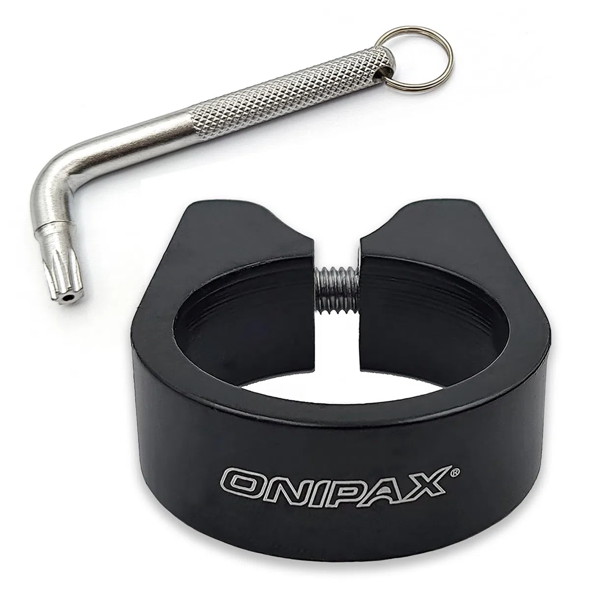 ONIPAX Abrazadera de Sillín Antirrobo de Aleación de Aluminio – 31.8mm / 34.9mm Negro