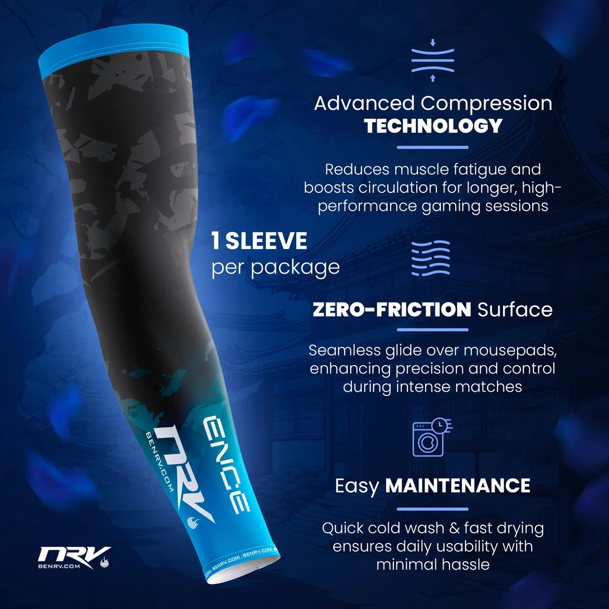 NRV - Brazalete de compresión para juegos de deportes deportivos, diseño transpirable, duradero y flexible, Rainbow Six Siege & Counter Strike Teams