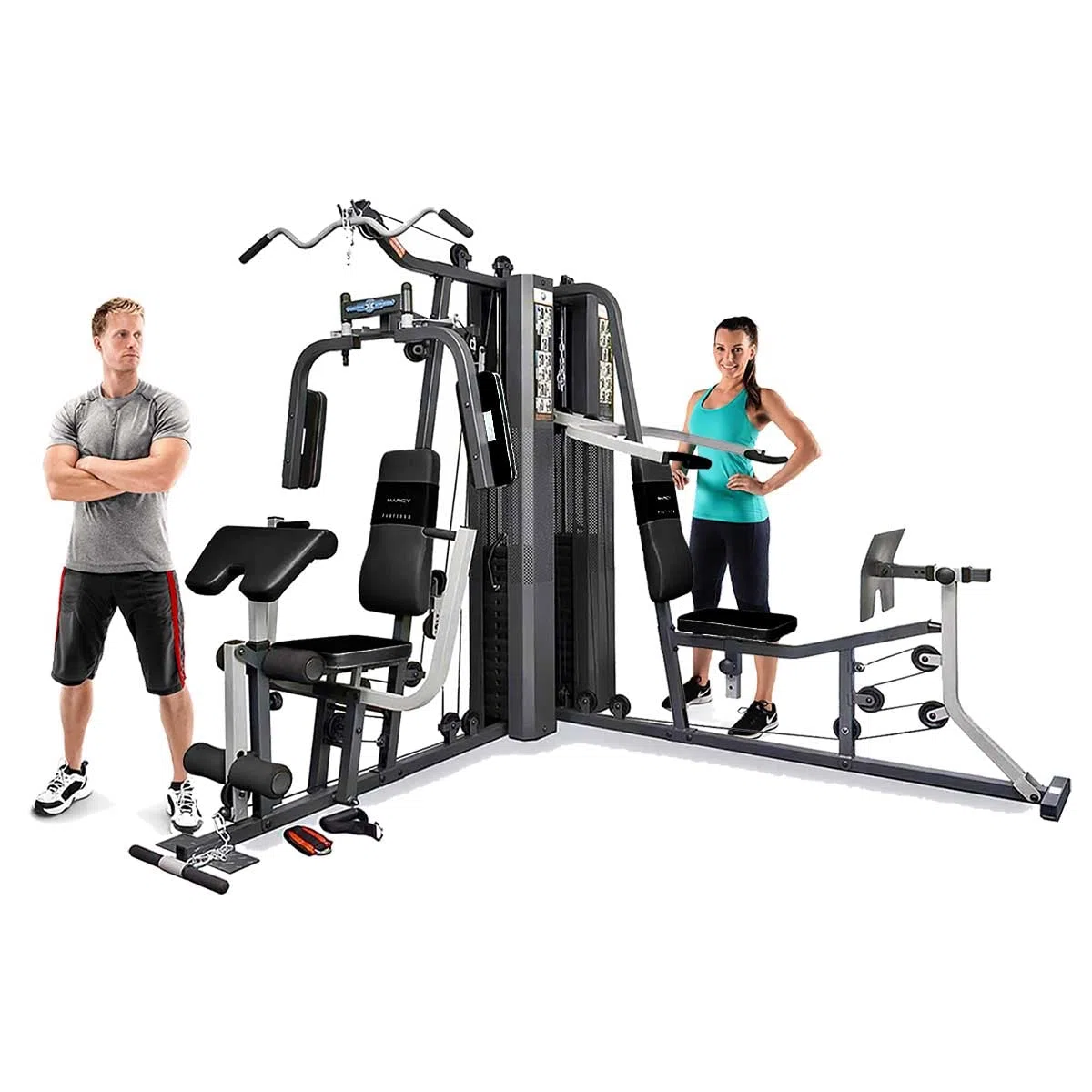 Marcy GS99 Dual Stack Home Gym (Prensa de piernas, 2 usuarios), 2 x 65 kg