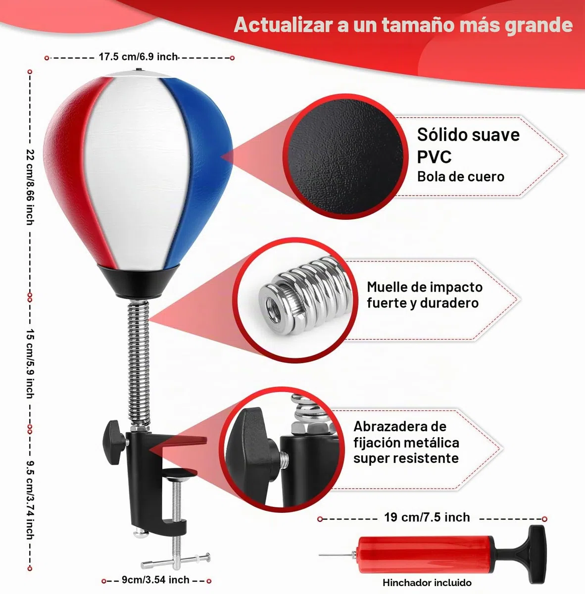 NZQXJXZ Saco de Boxeo de Escritorio, Bolas de Velocidad de Saco de Boxeo, Eliminador de estrés con Abrazadera de Escritorio para Mesa de Oficina, Regalo Divertido para Amigos o compañeros de Trabajo