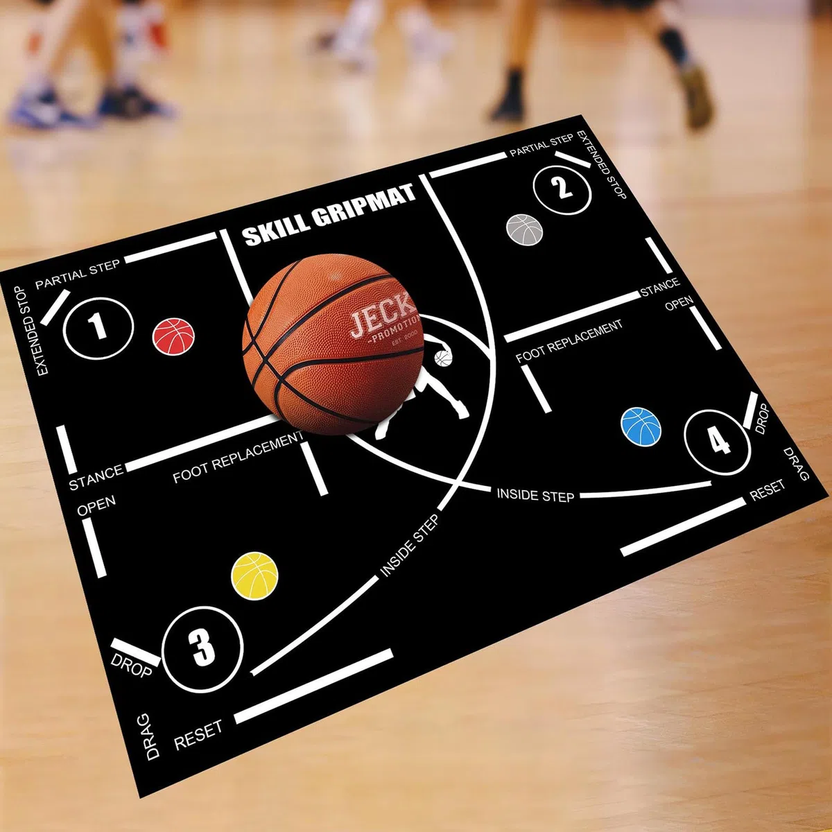 Estera de entrenamiento de agilidad, almohadilla de entrenamiento de baloncesto, Estera antideslizante portátil con de entrenamiento regular de 120x86 cm, Equipo silencioso de ayuda al