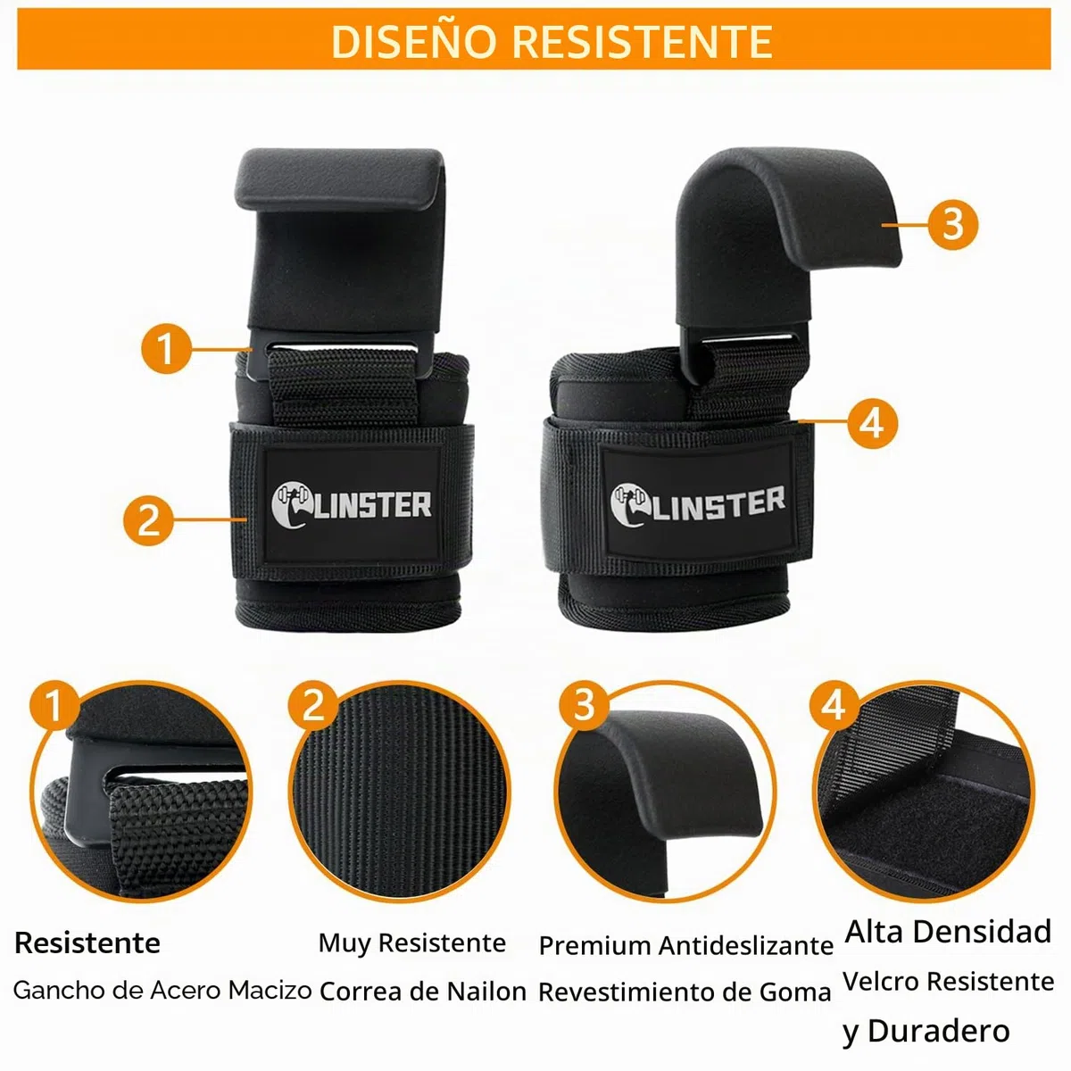 Levantamiento Peso Gancho Correas de Agarre (Par), Neopreno Acolchado 9 cm de ancho, Levantamiento de Potencia y Dominadas, Gimnasio Muñequeras para Levantamiento de Pesas para Hombres y Mujeres